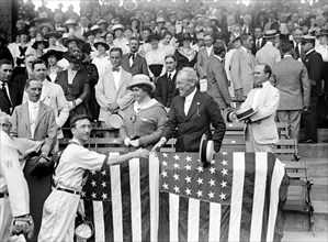President Wilson and First Lady at Congressional Baseball Game circa 1917.