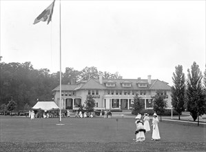 1917 Photo of Columbia Country Club - Woman on front lawn .