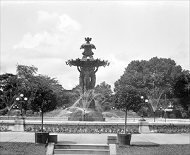 Washington D.C. Botanical Gardens - Bartholdi Fountain circa 1917-1918.