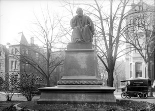 Poet Henry Wadsworth Longfellow Statue circa 1917.