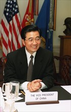 People’s Republic of China Vice-President, Hu Jintao, pictured during a defense meeting held at the Pentagon in Washington, District of Columbia (DC).   .