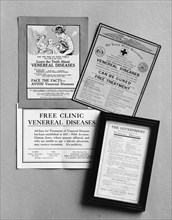 United States Public Health Service VD leaflets and posters circa early1900s .