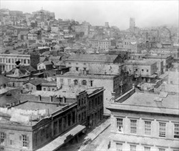 California History - View from the Nucleus Hotel, corner Market and Third streets, looking Northwest, San Francisco circa 1866.