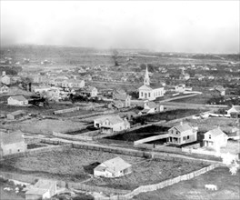 California History - View of Santa Cruz, Santa Cruz County circa 1866.