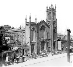 California History - First Presbyterian Church, Stockton Street, San Francisco circa 1866.