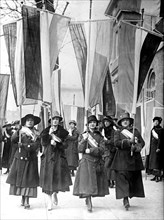 Woman Suffrage Movement -  Woman suffrage picket parade Washington D.C. circa 1917.