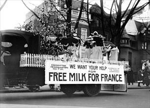 Free Milk for France Parade in Washington D.C. circa 1918.