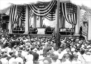 Patriotic event at Arlington National Cemetery circa 1919.