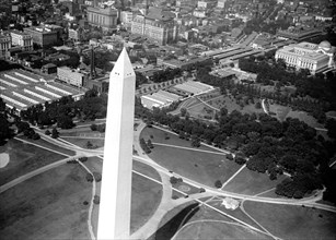 Washington D.C. History - Aerial view of Washington Monument circa 1919 .