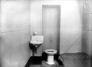 Washington D.C. History - District of Columbia Jail interior of jail cell circa 1919 .