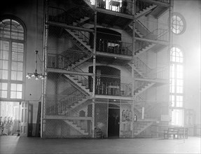 Washington D.C. History - District of Columbia Jail interior circa 1919 .