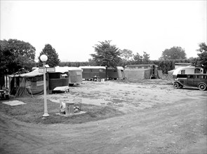 1930s Trailer Camp in Eastern United States circa 1937.