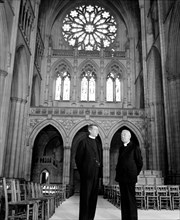 Washington Cathederal in Washington D.C. - The Right Rev. James E. Freeman (r) Bishop of Washington, and the very Rev. Noble. C. Powell, D.D. (l) circa September 14, 1937.