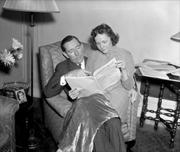 Democrat Senator Claude Pepper and his wife after his 11 hour talk against the anti-lynching bill in the Senate circa 1938.