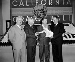 Congressional leaders at celebration of California orange week circa 1938.