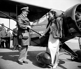 The plane 'The Spirit of New China', was built by the Porterfield factory and presented to Miss Hilds Yen, Chinese Aviatrix by Col. Roscoe Turner circa 1939.