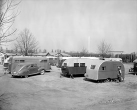 Trailers in a trailer camp in Washington D.C. circa 1939.