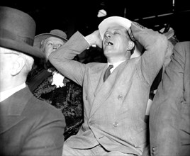 Man expressing exapersation at baseball game circa 1939.