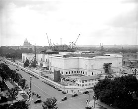 Construction of National Gallery of Art, Washington, D.C. circa 1939.