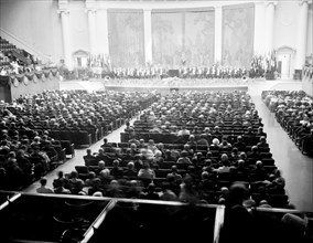 Photo shows a general view of the auditorium for the official opening of the Third World Power Conference  circa 1936.