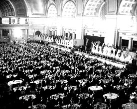 Union Station in Washington D.C. used as a banquet hall for the delegates of the Third World Power Conference circa 1936.