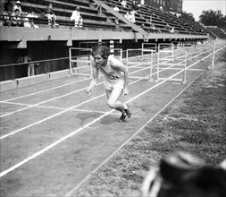 Photo shows Helen Stephens, the Olympic champion in action circa 1936.