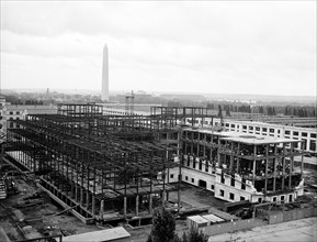Washington D.C. History - Construction on new Federal Reserve building circa October 1936.