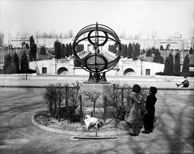 Sun dial at Meridian Park, 16th St. Washington, D.C. circa 1936.