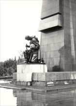 View of statue at the Soviet War Memorial in Treptower Park, Berlin, taken in 1955.