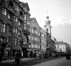 Innsburck Austria street scene circa late 1930s .