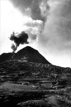 Mt. Vesuvius in Pompeii Italy circa late 1930s .