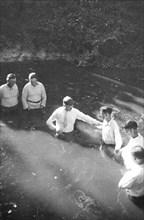Baptism near Mineola, Texas circa Summer 1935.