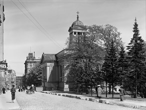 Helsinki Old Church on Antinkatu (now Lönnrotinkatu). 1908 Helsinki.