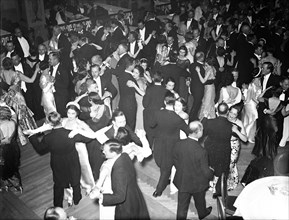 Dance floor with couples circa 1934.