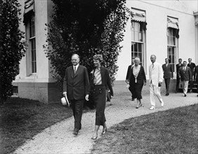Herbert Hoover and Amelia Earhart, at White House circa 1932.