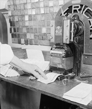 Machine used for printing U.S. Treasury checks circa 1936.