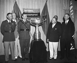 Presentation of the National Geographic Society cup circa 1936.