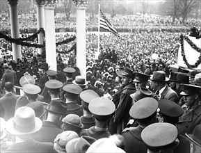 Franklin D. Roosevelt - Inauguration of Franklin D. Roosevelt. Crowd outside U.S. Capitol, Washington, D.C. circa March 4, 1933.