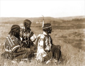 Edward S. Curtis Native American Indians - Overlooking the camp--Piegan Indians circa 1910.