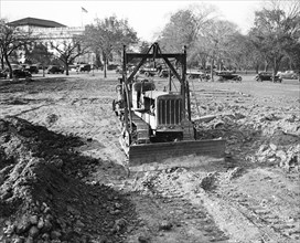 Caterpillar tractor on a job site circa 1935.