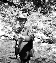 President Herbert Hoover fishing circa 1936.