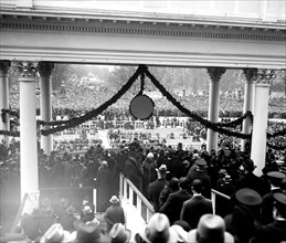 Franklin Roosevelt First Inaguration:  Crowd outside U.S. Capitol, Washington, D.C  March 4, 1933.