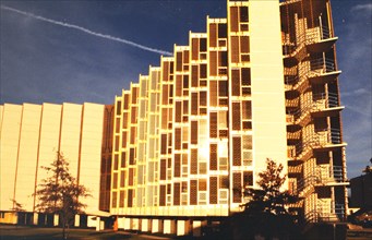 Buildings on the campus of Oral Roberts University in Tulsa Oklahoma circa 1977.