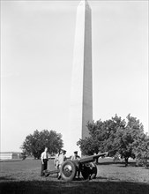 Artillery on grounds of Washington Monument circa 1935.