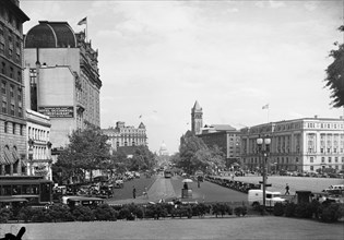 View down Pennsylvania Avenue towards U.S. Capitol, Washington, D.C. circa May 1934.