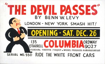The devil passes' by Benn W. Levy circa 1936.