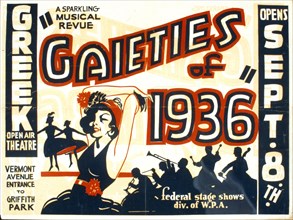 A sparkling musical revue 'Gaieties of 1936' circa 1936.