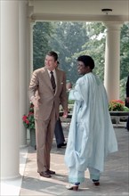 President Reagan with Liberian leader Samuel Doe.