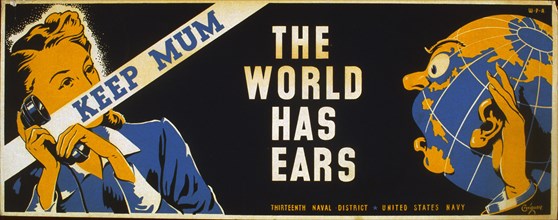 Keep mum - the world has ears circa 1941-1943.