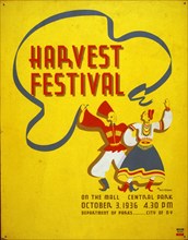 Harvest festival on the mall, Central Park circa 1936.